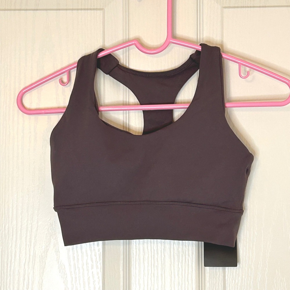 SOCIAL Racerback Sports Bra Brown Purple Activewear Top XS NWT